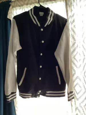ALL WE DO Varsity Jacket Black White Size M thumbnail 1