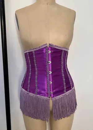 Elegant Purple Corset with Fringe thumbnail 1