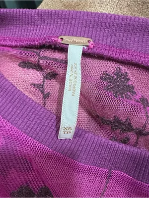 Free People Cecelia Sheer Embroidered Mini Dress – Fuchsia – Size XS thumbnail 10