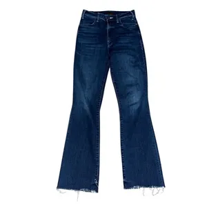 Mother The Hustler Ankle Fray Jeans High Rise‎ Flare Freebird Dark Blue Wash 26 thumbnail 4
