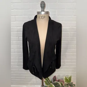 Blank NYC Domino Vegan Suede Draped Moto Style Jacket thumbnail 10