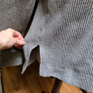 Theory Ailer St Grey Organic Cotton Waffle Knit Long Sleeve Shirt thumbnail 3