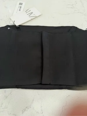 Zara Black Strapless Crop Top with Structured Fit thumbnail 7