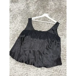 Y2K Jones New York Silk Cami Top Lace Trim Black Whimsigoth Plus Size 22W NWT thumbnail 4