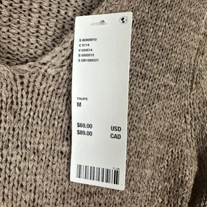 NEW SILENCE + NOISE Knit Hoodie Sweater Top Size Medium Taupe Tan Boho Beachy‎ thumbnail 6