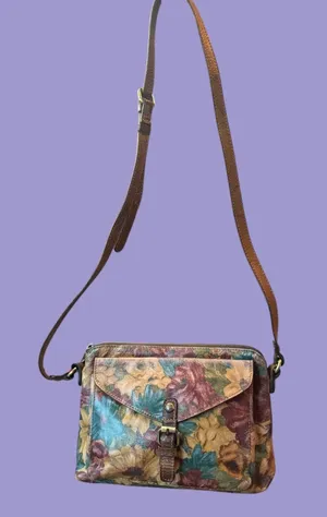 Patricia Nash Floral Leather Crossbody Bag 10x8 thumbnail 1