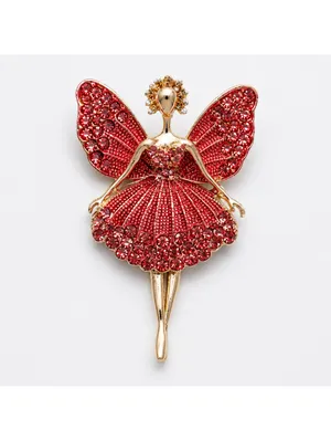 Elegant Crystal Ballerina Brooch Pin thumbnail 2