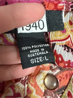Studio 1940 Paisley Ruffle Sleeveless Blouse Size L Pink Orange Boho Peasant thumbnail 5