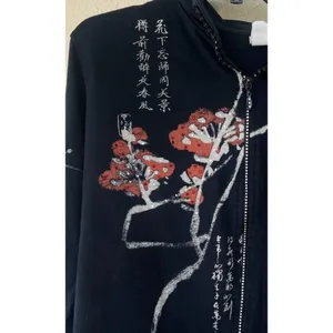 VTG Jess & Jane Art of Asia Zip Jacket Black Floral Embellished Rhinestone USA thumbnail 3