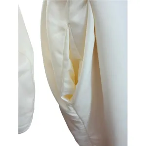 Minky Couture Satin Cream Robe S Faux Fur Plush Luxury Bathrobe Loungewear Cozy thumbnail 2