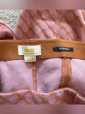 Anthropologie Maeve The Margot Jacquard Kick Flare Pants Pink M‎ thumbnail 3