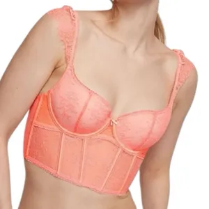 VICTORIA’S SECRET Dream Angels Lace Cap Sleeve Corset Top Neon Nectar Size M DD thumbnail 10
