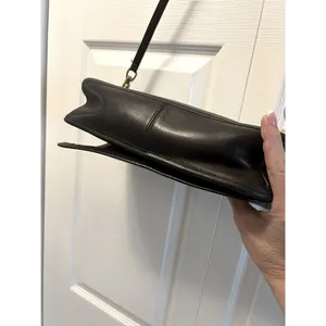 Vintage Black Leather‎ Coach Turn Lock Convertible Black Leather Y2K Classic thumbnail 4