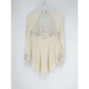 Free People Saheli Embroidered Long Sleeve Tunic Top Women's XS‎ Cream Boho Chic thumbnail 3
