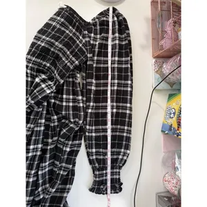 Lucky Brand Black Plaid Smocked Midi Dress‎ Grunge Cottagecore Long Sleeve NWT thumbnail 10