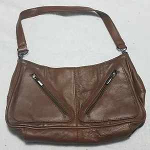 Transetter Brown Leather Shoulder Bag Brown thumbnail 1