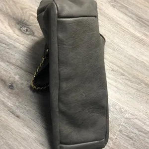 Large Gray Faux Leather Purse thumbnail 11