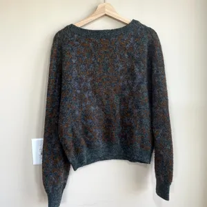 John + Jenn gray orange knit pullover sweater women's size large wool‎ blend thumbnail 6
