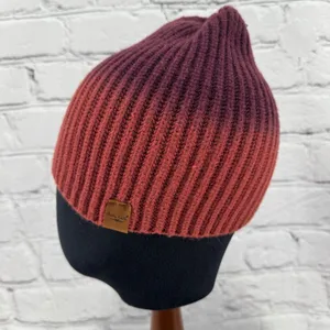Britt's Knits Double Dip Beanie Rust One Size Hat Ski Cap Red thumbnail 2