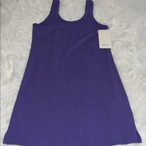 Lululemon Classic-Fit Cotton-Blend Scoop Dress size 4 Charged Indigo thumbnail 1