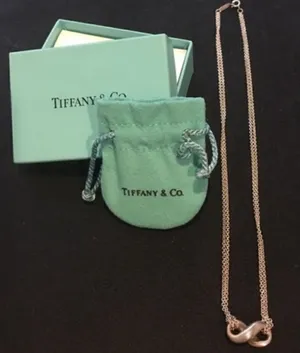 Tiffany & Co Sterling Silver Infinity Necklace 16” with Box & Pouch thumbnail 1