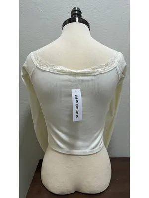 Urban Outfitters NWT Out from Under White Ribbed long Sleeve Crop Top thumbnail 3