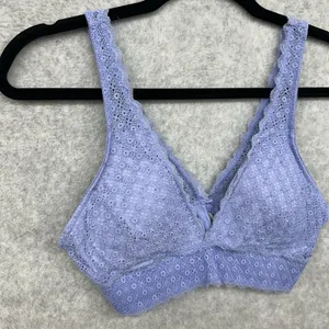 Ambrielle Womens Light Blue Lace Bralette Size Medium Padded thumbnail 3