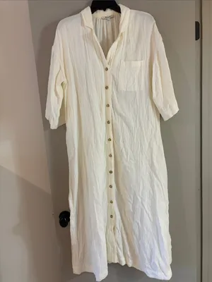 Madewell Lightestspun Cover-Up Maxi Shirtdress Lighthouse Small thumbnail 5