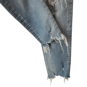 Moussy Altawoods Distressed Ripped Ankle Skinny Jeans 27 Light Blue Wash thumbnail 4