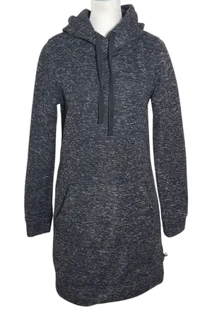Fabletics Black Yukon Dress Size Small Black Knit Mini Dress with Hoodie thumbnail 1