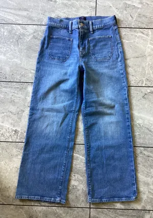J.Crew Wide-Leg Crop Jeans Medium Wash Blue High Rise Denim CD771 Size 26 thumbnail 1