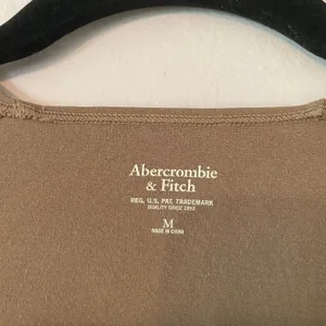 Abercrombie & Fitch Brown Square Neck Long Sleeve Minimalist Stretchy Medium thumbnail 2