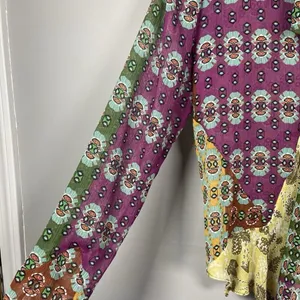 Zara Studio Boho Printed Long Sleeve‎ Blouse with Tie Detail Size M Medium Boho thumbnail 5