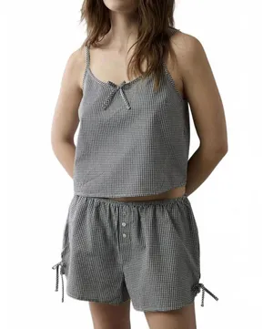 AE Flirty Woven Tank PJ Set American Eagle Black Gingham NWT Small thumbnail 1