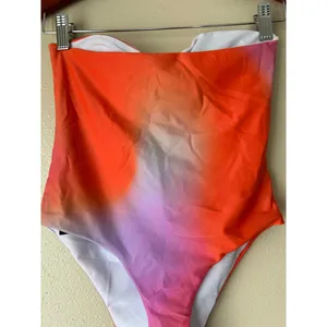PrettyLittleThing Orange Multi Ombre Bandeau Swimsuit Size US 6 thumbnail 6