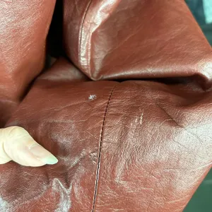 Vintage 70s Genuine Leather Burgundy Jacket thumbnail 8
