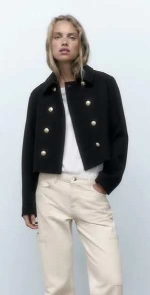 Zara Cropped Coat thumbnail 1