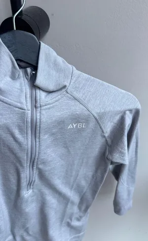 Ably long sleeve zip up workout top Gray thumbnail 1