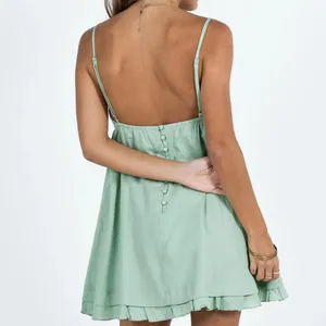 Princess Polly Dress linen empress of love mini womens Green (size 2) coquette thumbnail 4