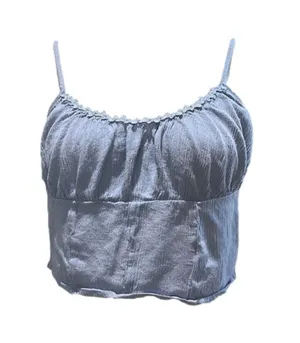 La Hearts PacSun Blue Cropped Sleeveless Shirt thumbnail 1