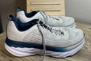 Hoka One One Bondi 6 Grey Blue Sneakers Shoes thumbnail 1