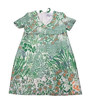 Tuckernuck white green floral dress. V neck shift. Size S. sundress, easter thumbnail 1