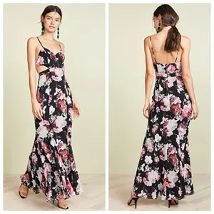 NEW Fame and Partners The Sienne Maxi Dress Black Floral Blushing Blooms Nite thumbnail 2