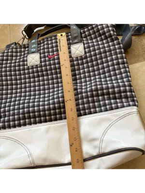 Vintage Nike Brassie Tote Bag Golf Shoe Plaid Shoulder Strap Mesh Pocket Women thumbnail 6