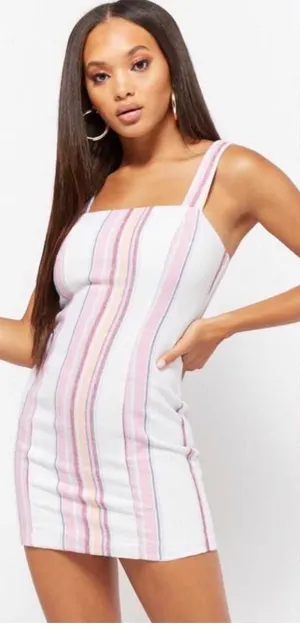 NWOT STRIPPED DRESS Pink thumbnail 4