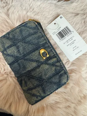 COACH Essential Small Zip around Card Case with Quilting thumbnail 1