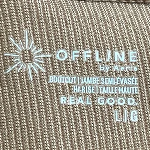 OFFLINE Aerie Ribbed Velour Bootcut Pull On Pants Faux Back Pockets Size Large thumbnail 3