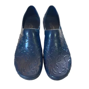Dansko Professional Clogs Women 40 Navy Blue Floral Embossed Slip Resistant Work thumbnail 2