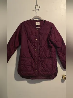 St. John's Bay Quilted Wine-Red Puffer Jacket thumbnail 2