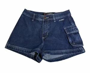 FUBU Navy Denim Cargo Shorts with Side Pocket thumbnail 1